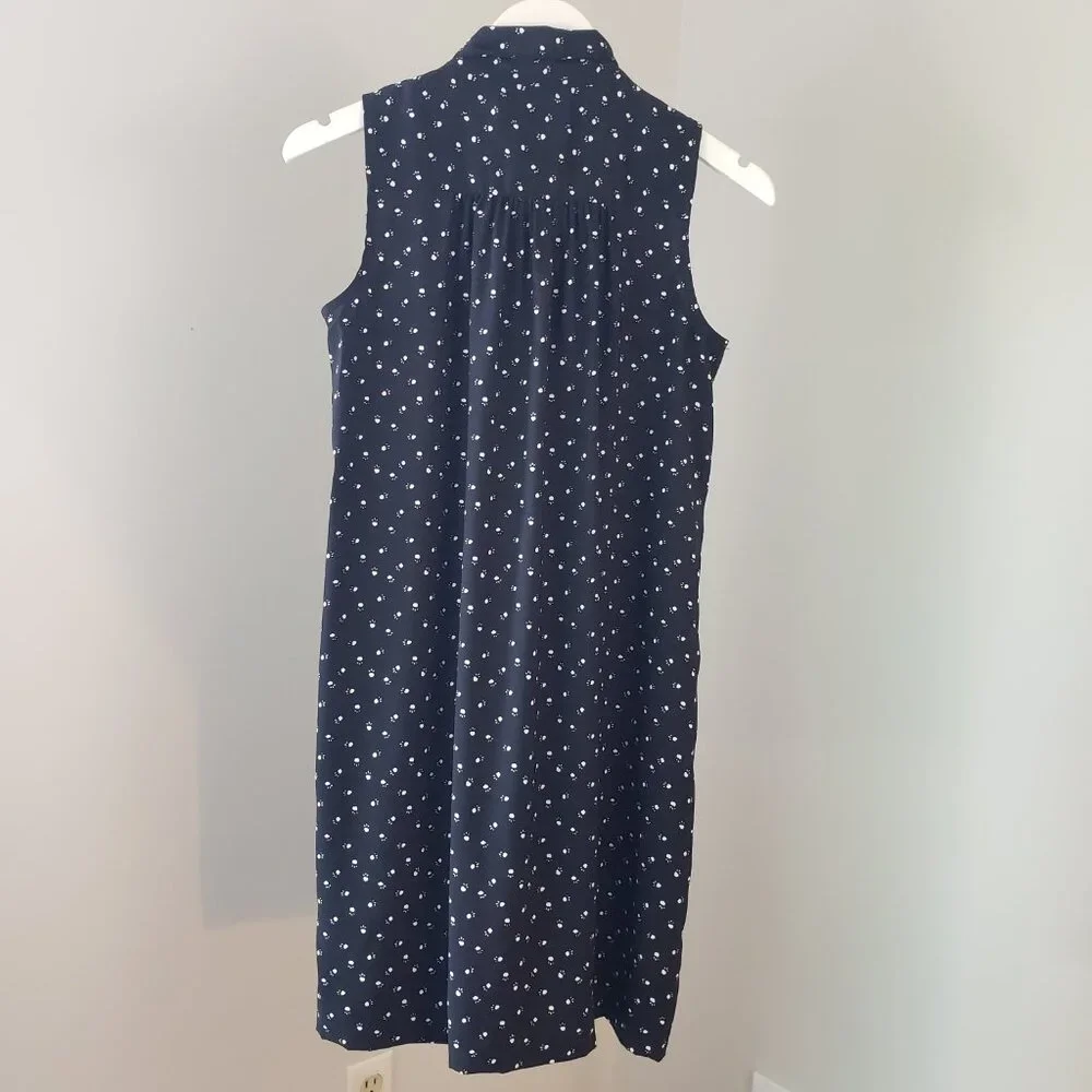 Loft Black & White Pawprint Tie Neck Dress - Picture 6 of 6